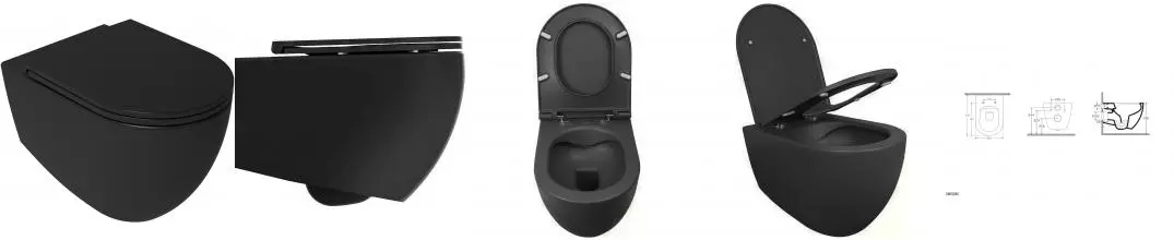 Унитаз подвесной ISVEA Infinity 10NF02001-2N, матовый чёрный