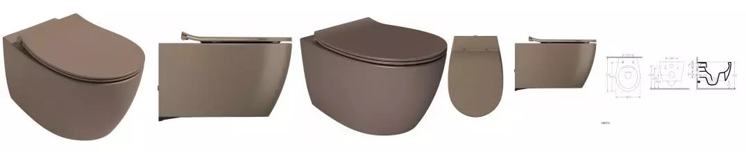 Унитаз подвесной ISVEA Sentimenti Neo, 10AR02010-2H, матовый коричневый · Isvea, 10AR02010-2H