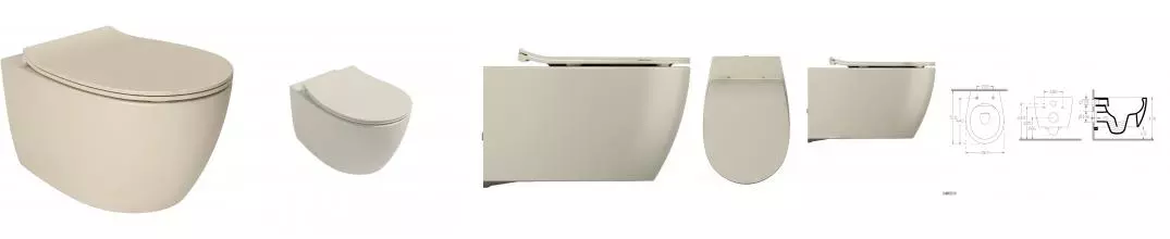 Унитаз подвесной ISVEA Sentimenti Neo, 10AR02010-2K, матовый слоновая кость · Isvea, 10AR02010-2K