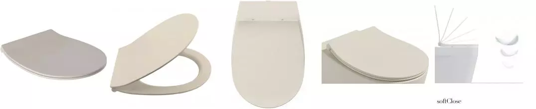 Крышка-сиденье ISVEA D80, 40D80532I-S, тонкое с микролифтом, матовый слоновая кость · Isvea, 40D80532I-S