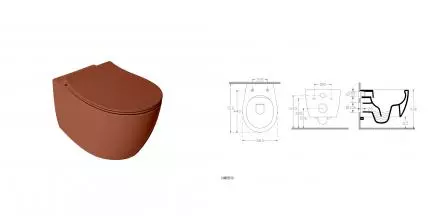 Унитаз подвесной ISVEA Sentimenti Neo, 10AR02010-2U, матовый терракотовый · Isvea, 10AR02010-2U