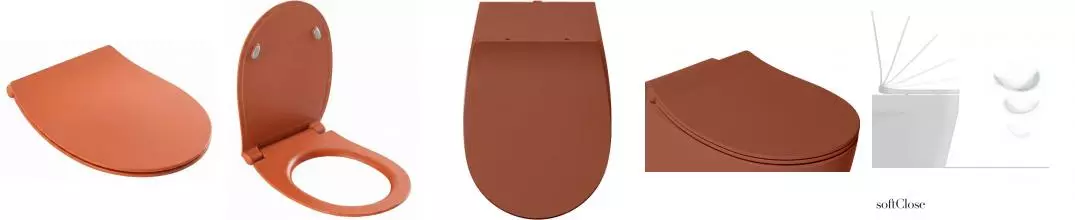 Крышка-сиденье ISVEA D80, 40D80548I-S, тонкое с микролифтом, матовый терракотовый · Isvea, 40D80548I-S