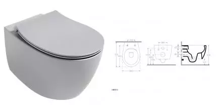 Унитаз подвесной ISVEA Sentimenti Neo, 10AR02010-2V, матовый серый бетон · Isvea, 10AR02010-2V