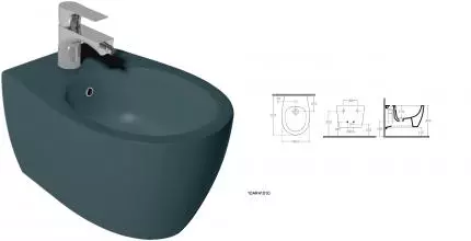 Биде подвесное ISVEA Sentimenti Neo, 10AR41010-2P, матовый изумрудный · Isvea, 10AR41010-2P
