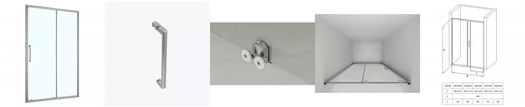 Душевая дверь Loranto 140x190 раздвижная, универсальная, прозрачное стекло 6 мм, профиль серый матовый (CS-AB03GG-140)