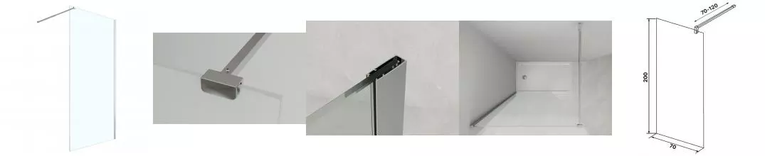 Душевая перегородка Loranto Walk-in 70x200 регулируемый кронштейн 70-100 мм, прозрачное стекло 8 мм, профиль хром (CS-W04C-70) Душевая перегородка Loranto Walk-in 70x200 регулируемый кронштейн 70-100 мм, прозрачное стекло 8 мм, профиль хром (CS-W04C-70)