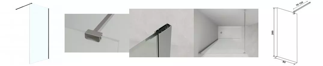 Душевая перегородка Loranto Walk-in 80x200 регулируемый кронштейн 70-100 мм, прозрачное стекло 8 мм, профиль черный матовый (CS-W04B-80) Душевая перегородка Loranto Walk-in 80x200 регулируемый кронштейн 70-100 мм, прозрачное стекло 8 мм, профиль черный матовый (CS-W04B-80)