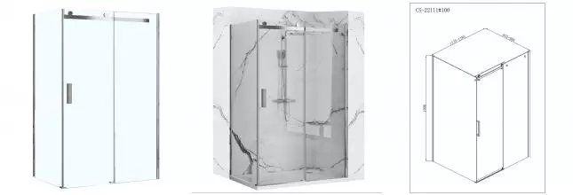 Душевое ограждение Loranto NEO 100x120x190 прозрачное закаленное стекло 8 мм, Easy clean, профиль серебро, без поддона (CS-22111-120*100) Душевое ограждение Loranto NEO 100x120x190 прозрачное закаленное стекло 8 мм, Easy clean, профиль серебро, без поддона (CS-22111-120*100)