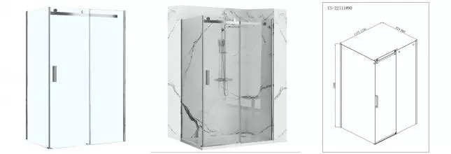 Душевое ограждение Loranto NEO 90x120x190cm прозрачное закаленное стекло 8 мм, Easy clean, профиль серебро, без поддона (CS-22111-120*90) Душевое ограждение Loranto NEO 90x120x190cm прозрачное закаленное стекло 8 мм, Easy clean, профиль серебро, без поддона (CS-22111-120*90)