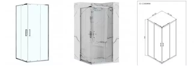 Душевое ограждение Loranto NEO 90x90x190 прозрачное закаленное стекло 5 мм, профиль серебро, без поддона (CS-21809) Душевое ограждение Loranto NEO 90x90x190 прозрачное закаленное стекло 5 мм, профиль серебро, без поддона (CS-21809)