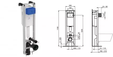 Инсталляция для подвесного унитаза Ideal Standard PROSYS ECO FRAME M (E2332промо)