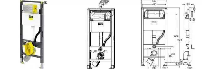 Viega Prevista 792862 Инсталяционный сет с кнопкой Visign for Style 23