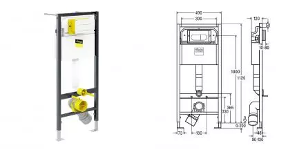 Сет для унитаза Viega Prevista Dry Visign for Life 6, с белой кнопкой