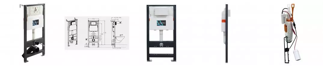 Инсталляция для подвесного унитаза AZARIO NEW 3/6л с возможностью подключения безконтактной клавиши смыва (AZ-510A)