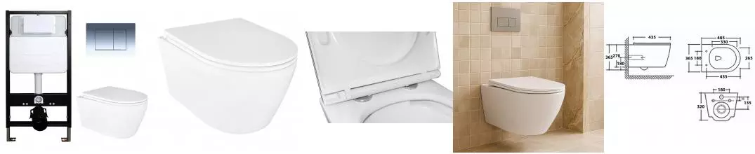 Сет: Инсталляция для подвесного унитаза AZARIO FORTE + подвесной унитаз Azario UNO ТОРНАДО безободковый, слив "Скрытое Торнадо" + Кнопка смыва AZARIO FORTE, хром глянцевый (AZ-100-100F+AZ-2380+AZ-100-020F)