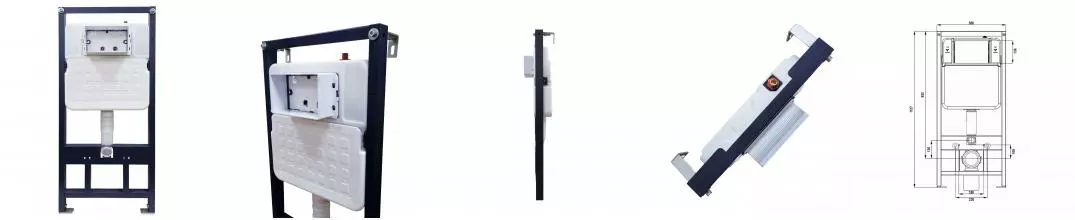 Инсталляция для подвесного унитаза AZARIO NEW-TS 1 500×110×1127, механическая, 3/8л (AZ-TS006T)