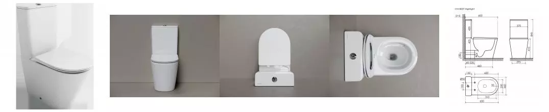 Напольная пристенная чаша унитаза Highlight Торнадо