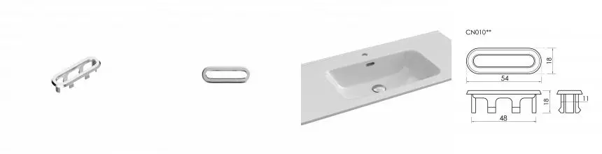 Обрамление для переливного отверcтия заглушка на перелив для раковины брашированный никель CN010BN