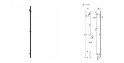 Полотенцесушитель электрический Sancos Etna 150x3 I-образный брашированный никель SC13001BN