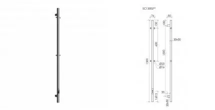 Полотенцесушитель электрический Sancos Linn 150x3 I-образный вороненая сталь SC13002GG