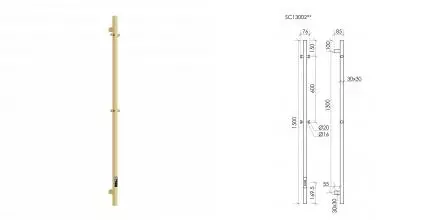 Полотенцесушитель электрический Sancos Linn 150x3 I-образный брашированное золото SC13002BG