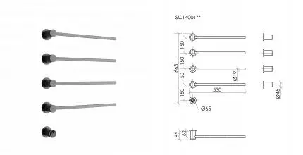 Полотенцесушитель электрический встраиваемый Sancos Linea вороненая сталь SC14001GG