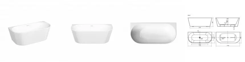 Акриловая ванна Sancos Labo 1700x800x580, пристенная, с каркасом, со сливом-переливом, донным клапаном"сlick-сlack", белый, арт. FB22 Акриловая ванна Sancos Labo 1700x800x580, пристенная, с каркасом, со сливом-переливом, донным клапаном"сlick-сlack", белый, арт. FB22