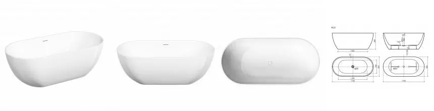 Акриловая ванна Sancos Leaf 1700x800x580, отдельностоящая, овальная, с каркасом, со сливом-переливом, донным клапаном "сlick-сlack", белый, арт. FB20 Акриловая ванна Sancos Leaf 1700x800x580, отдельностоящая, овальная, с каркасом, со сливом-переливом, донным клапаном "сlick-сlack", белый, арт. FB20