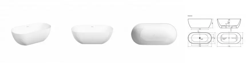 Акриловая ванна Sancos Leaf 1700x800x580, отдельностоящая, овальная, с каркасом, со сливом-переливом, донным клапаном"сlick-сlack", белый матовый, арт. FB20MW Акриловая ванна Sancos Leaf 1700x800x580, отдельностоящая, овальная, с каркасом, со сливом-переливом, донным клапаном"сlick-сlack", белый матовый, арт. FB20MW