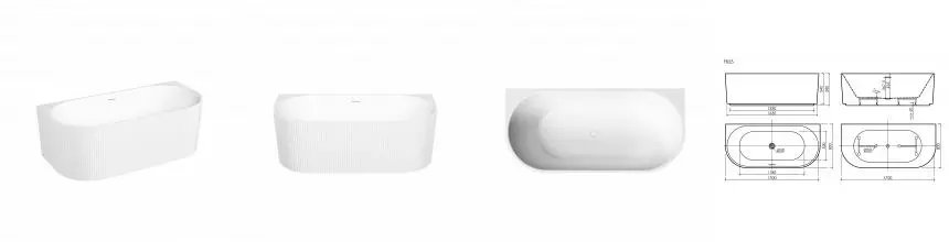 Акриловая ванна Sancos Vivia 1700x800x580, пристенная, с каркасом, со сливом-переливом, донным клапаном"сlick-сlack", белый, арт. FB25 Акриловая ванна Sancos Vivia 1700x800x580, пристенная, с каркасом, со сливом-переливом, донным клапаном"сlick-сlack", белый, арт. FB25