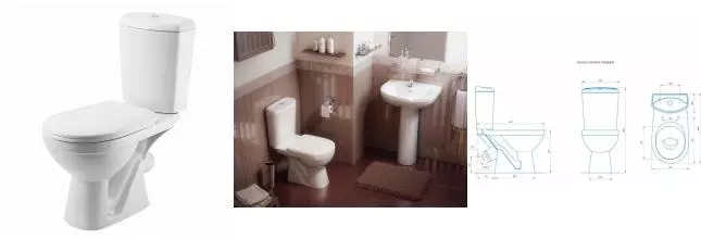 Унитаз-компакт Rosa Комфорт двухрежимный, сиденье полипропилен, белый (CS00094144)