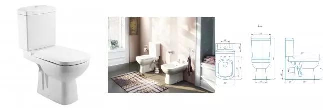 Унитаз-компакт Kirovit Домино двухрежимный, быстросьемное сиденье микролифт, белый (CS00094150)