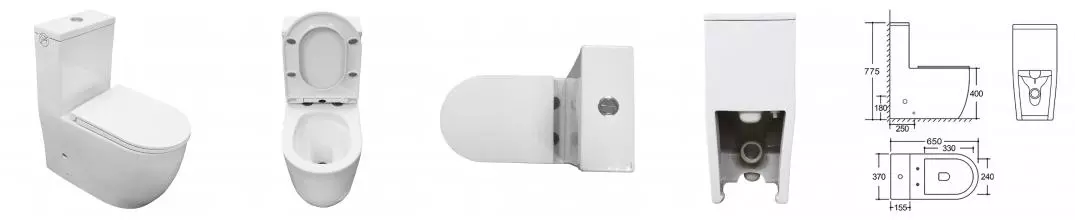 Унитаз-моноблок Azario Velluto, торнадо, с сиденьем микролифт 650*370*775 (AZ-6281)