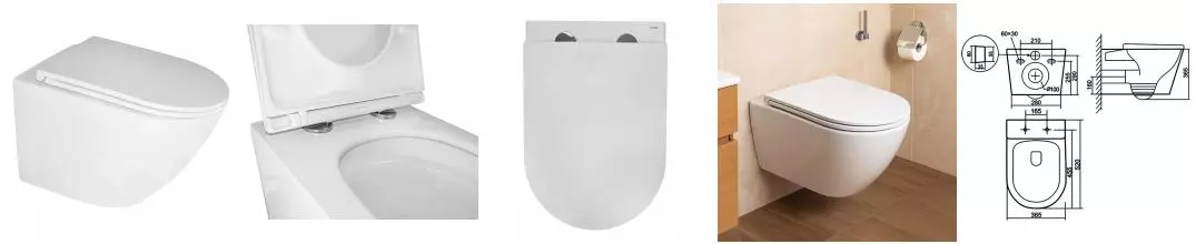 Унитаз подвесной Azario Eclat 520x365x365, безободковый, система слива "Скрытое Торнадо", с быстросъемным сидением микролифт (AZ-2381-A)