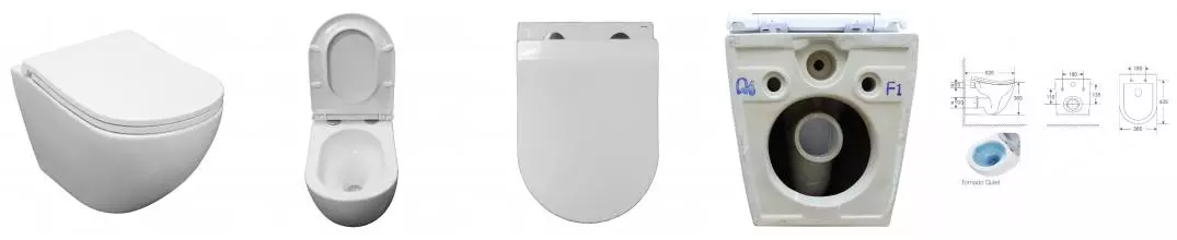 Унитаз подвесной Azario Etera 520x360x360 с системой смыва Tornado, с сидением микролифт (AZ-118E-UQ3)