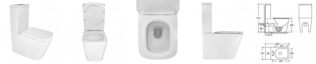 Унитаз-компакт Azario SAVIA 370х640х810 напольный, безободковый, система смыва Rimless, с быстросъемным сиденьем "Микролифт" (AZ-8303D-s)