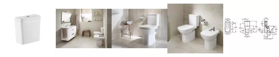 Бачок Roca DEBBA  нижний подвод, двойной слив 3/4,5л (7.3419.9.100.Y)