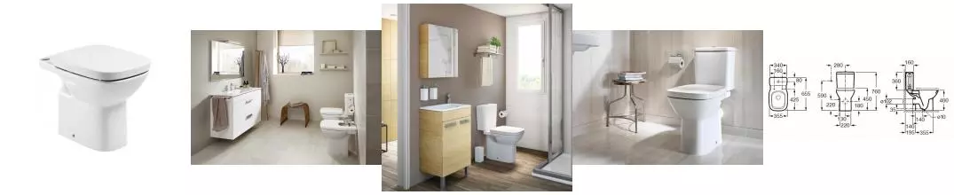 Чаша напольная Roca DEBBA, гориз.выпуск, уст.компл.,  (7.3429.9.700.Y)