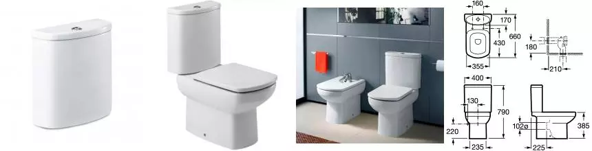 Бачок Roca DAMA SENSO, нижний подвод, двойной слив 3/6л (7.3415.1.700.0)