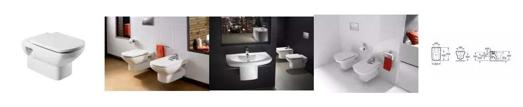 Унитаз подвесной Roca DAMA SENSO, уст. комплект (7.3465.1.700.0)