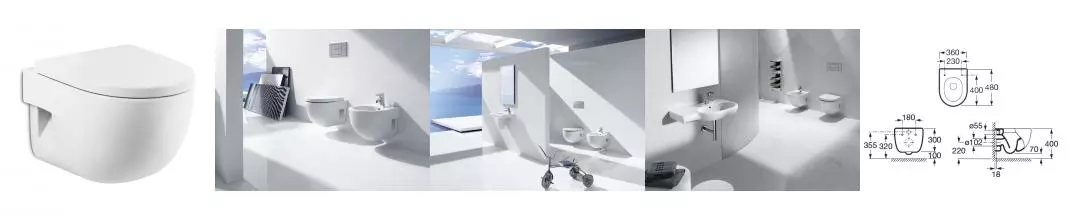 Унитаз подвесной Roca Meridian (7.3462.4.800.0) Унитаз подвесной Roca Meridian (7.3462.4.800.0)