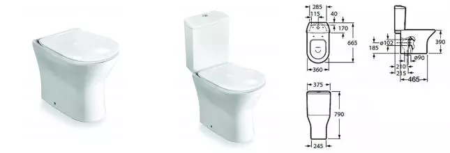 Чаша унитаза Roca LEON напольный, двойной выпуск, белый (7.3426.4.900.0)