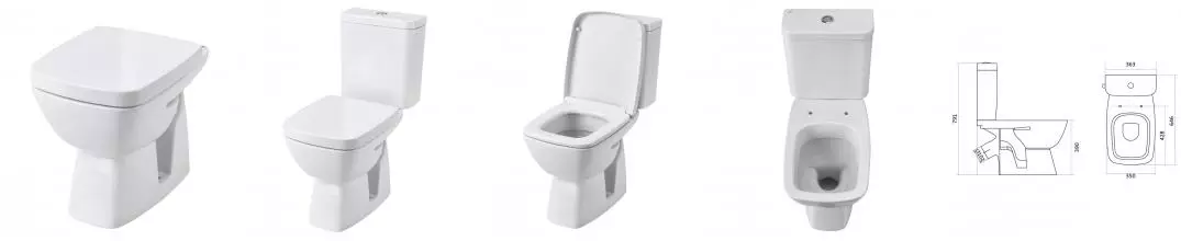 Чаша унитаза Santek Нео Лайт, косой выпуск, белый (1.WH30.2.469)