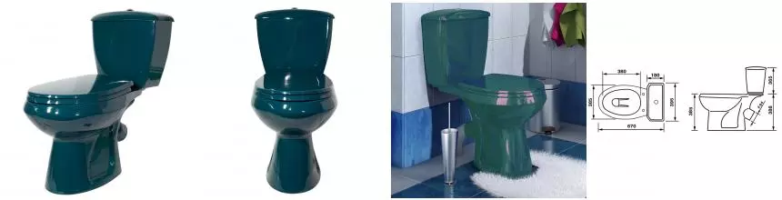 Унитаз-компакт Элисса Стандарт, с сиденьем, зеленый (43325110202)