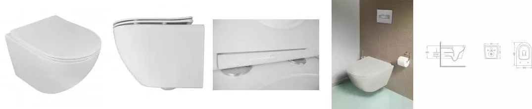 Унитаз подвесной Loranto ESTER 360х485х320 с системой смыва "Tornado", в комплекте с быстросъемным сиденьем микролифт, дюропласт (87265)