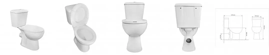 Унитаз напольный Loranto Lino 370х670х720 с сиденьем микролифт (soft close) полипропилен, белый (CS-CT8812)