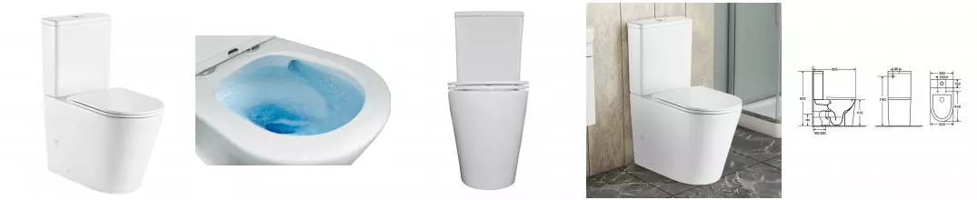 Унитаз-компакт Azario Vetro 380х605х825 напольный, безободковый, слив "ТОРНАДО", в комплекте с бачком и быстросъемным сиденьем микролифт (AZ-2149- UQ)