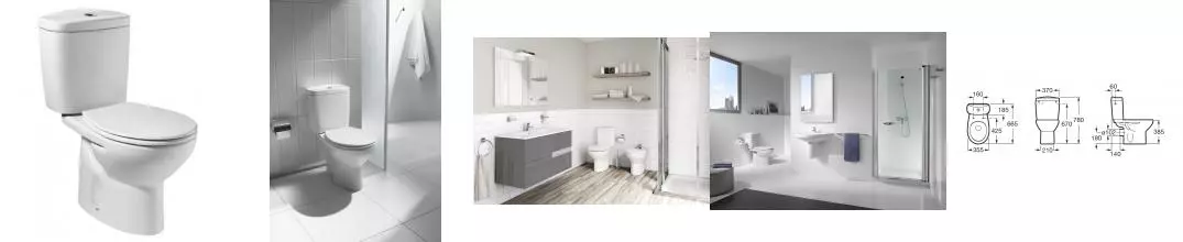 Унитаз-компакт Roca VICTORIA горизонтальный выпуск, c тонким, быстросъемным сиденьем "Микролифт", белый (Z.RU93.1.042.7)