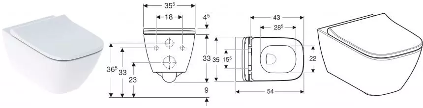 Унитаз подвесной Geberit Smyle Square Rimfree безободковый, с сиденьем микролифт (500.683.00.2) Унитаз подвесной Geberit Smyle Square Rimfree безободковый, с сиденьем микролифт (500.683.00.2)
