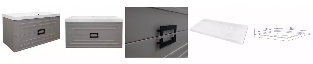 ВЫВОД Комплект Тумба АРМАРИО 100/2 подвесная КАШЕМИР с раковиной Классик 100 CS00096973 · Azario, CS00096973